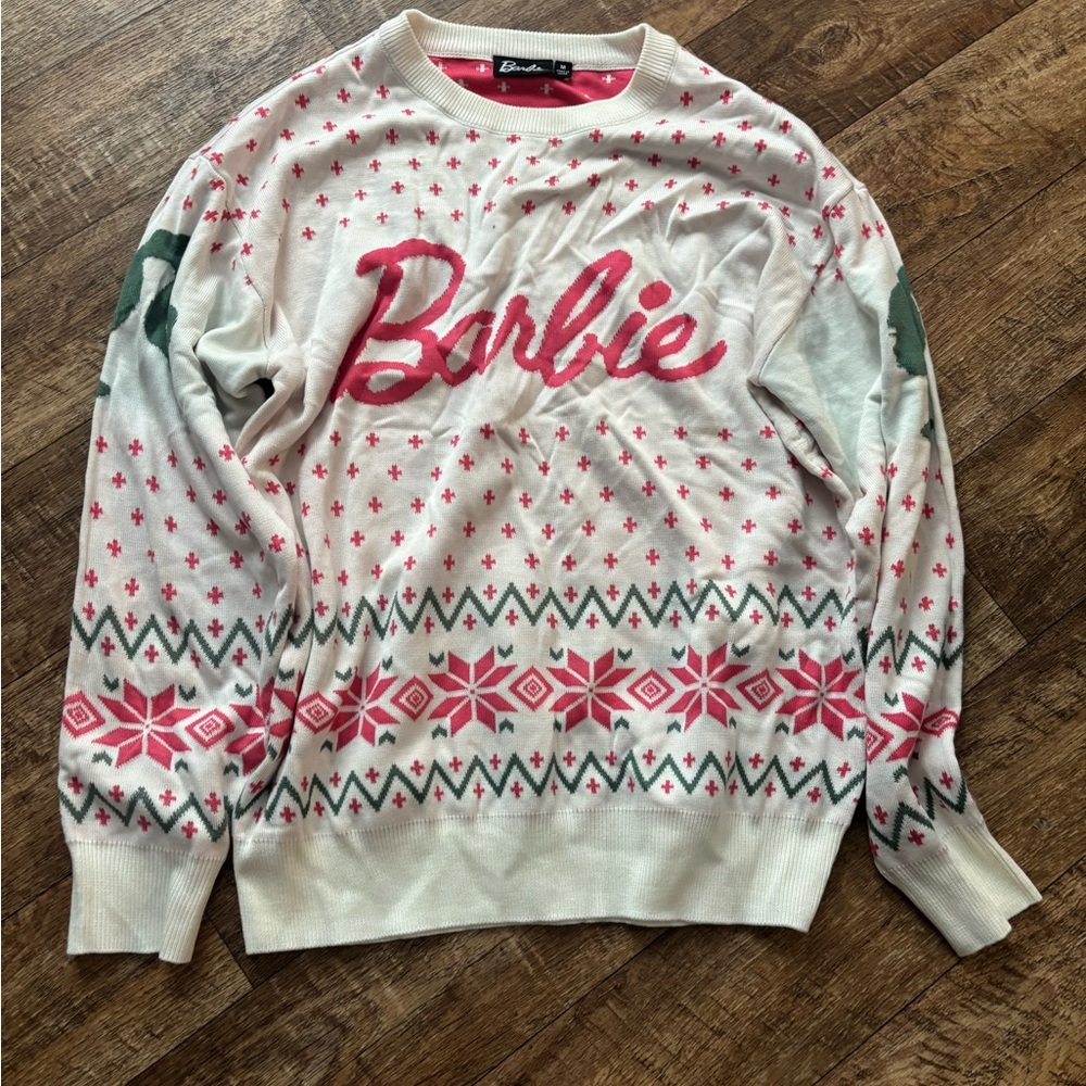 Barbie Pink and White Knit Top